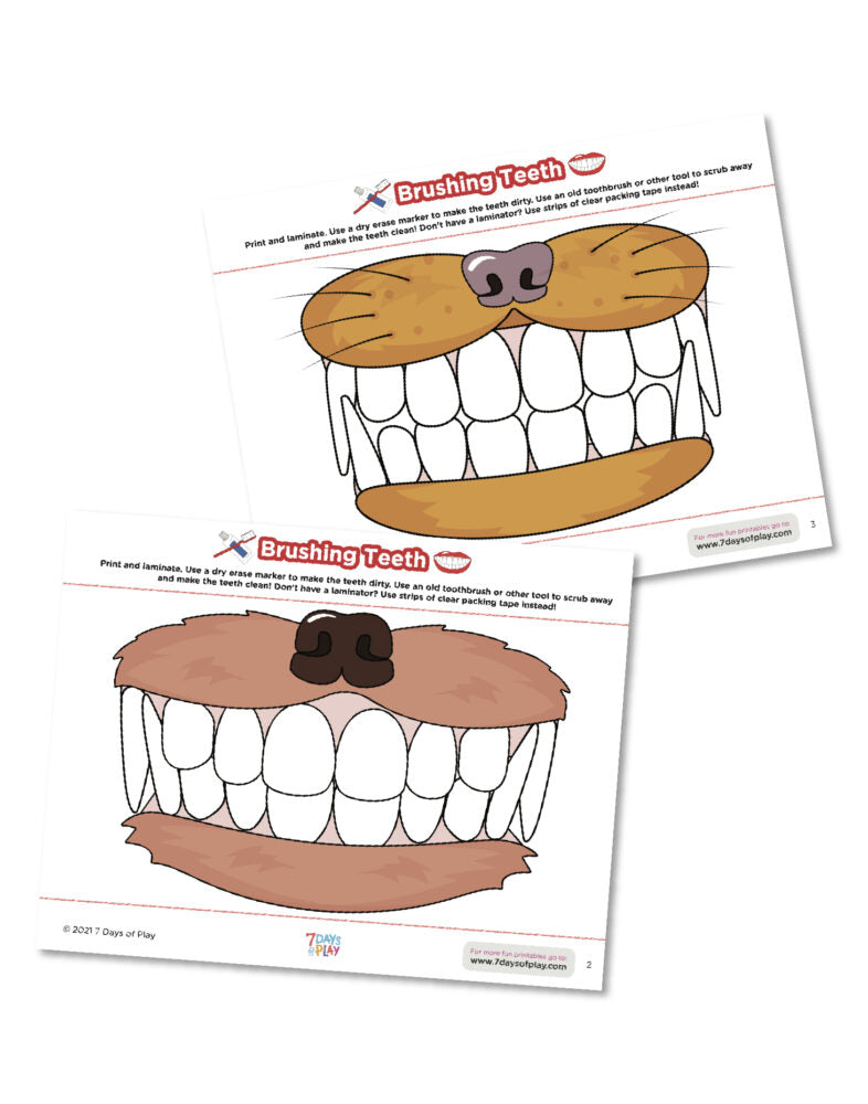 brushing teeth activity printable worksheet
