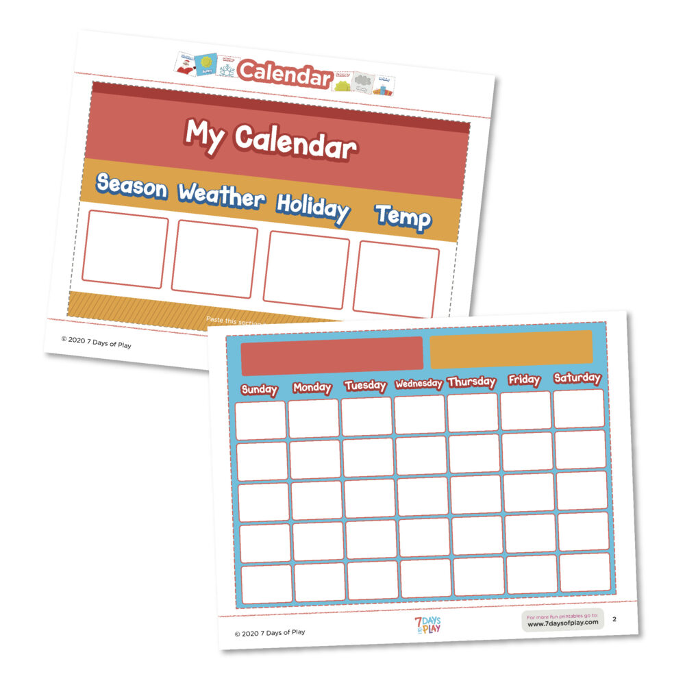 Calendar for Kids - Fun Printable