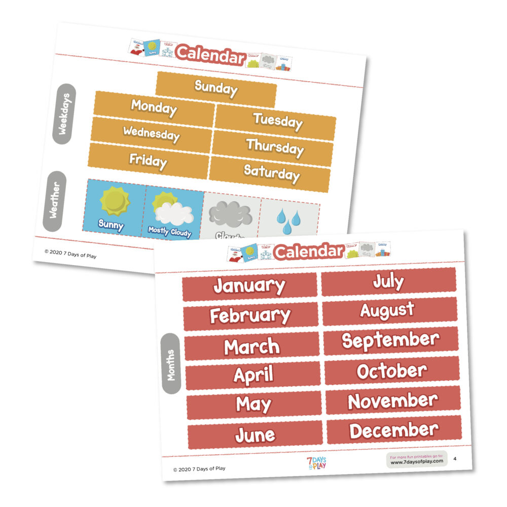 Calendar for Kids - Fun Printable