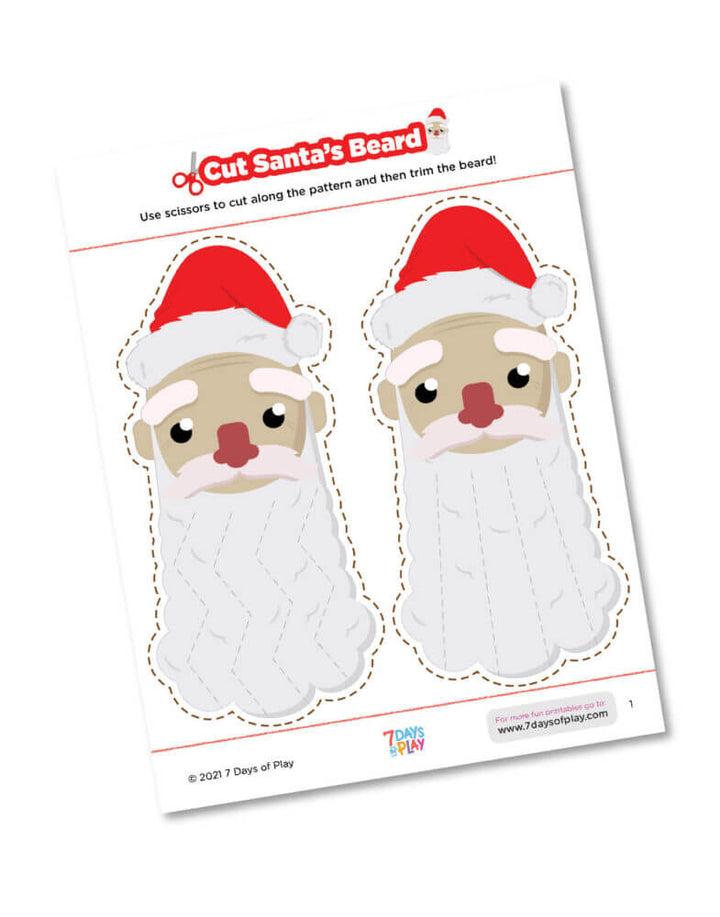 Cut Santa's Beard - Fun Printable