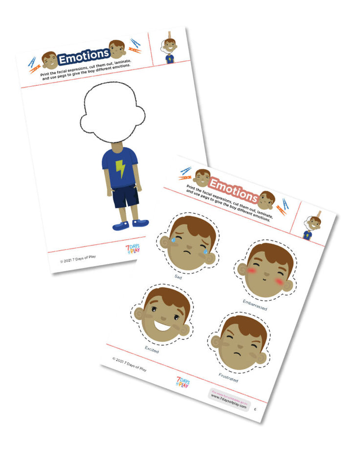 Emotions printable for kids