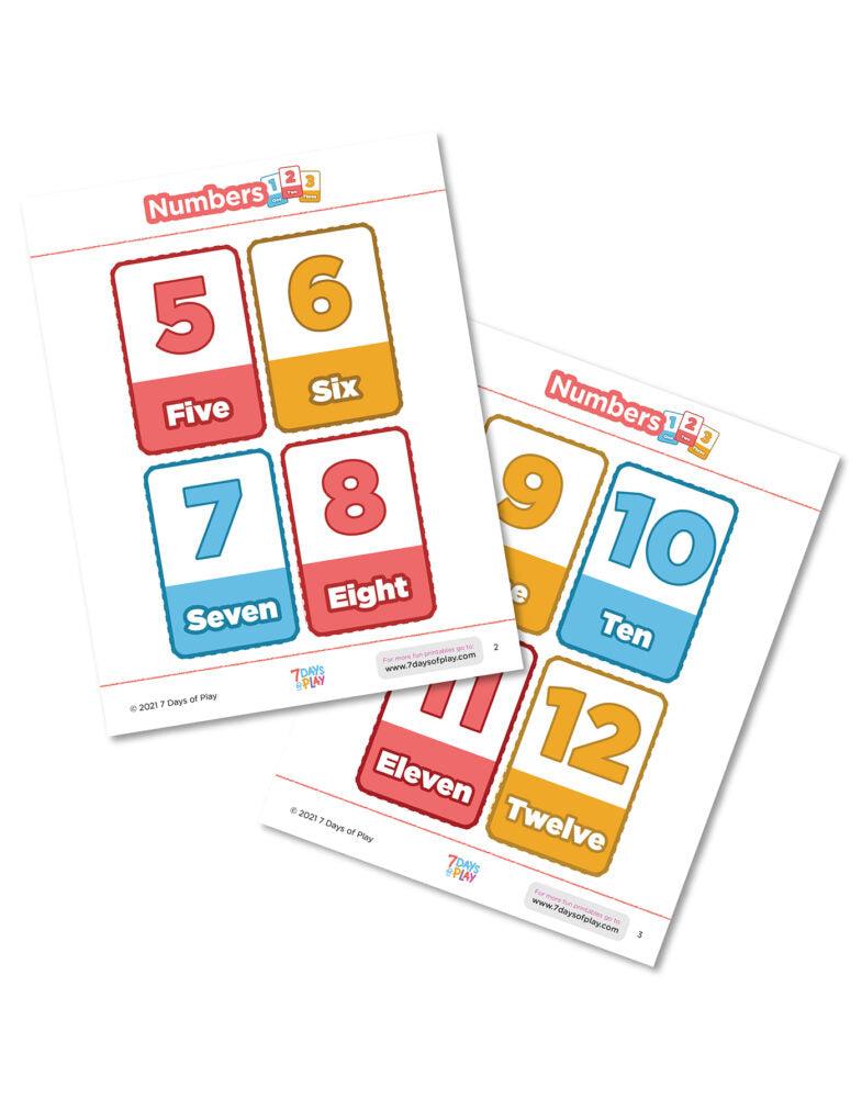 Number Flashcards 1-20 Free Printable
