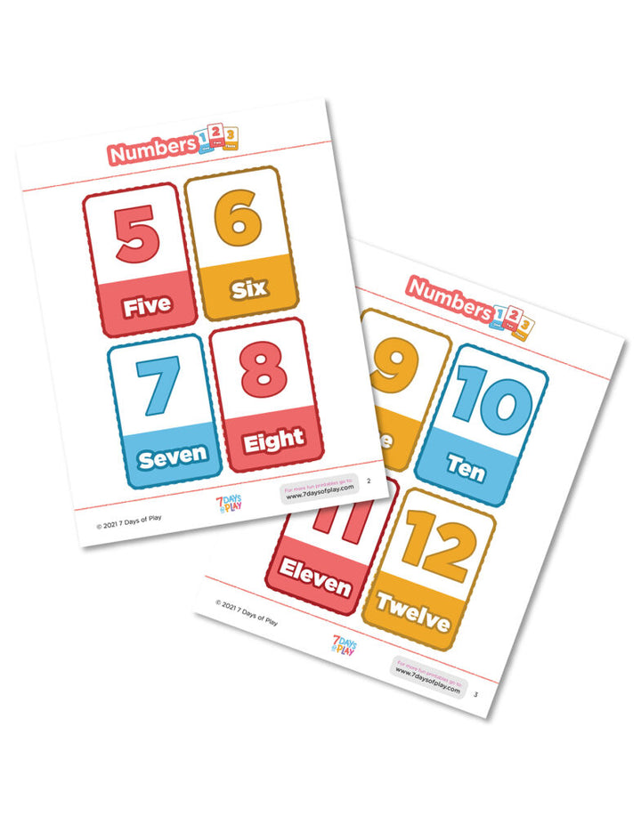 Number Flashcards 1-20 Free Printable
