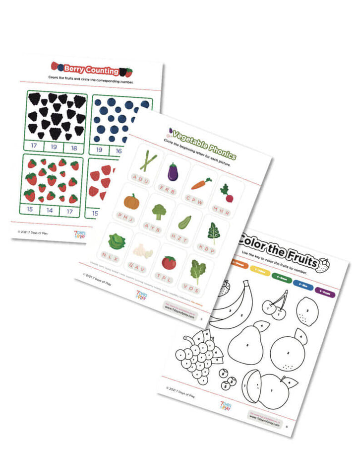 printable worksheets for kids fruit and vegetable activities food