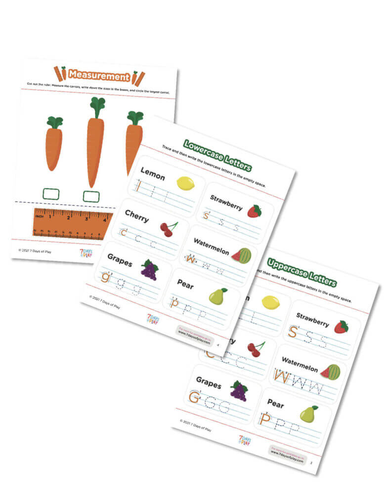 printable worksheets for kids fruit and vegetable activities food