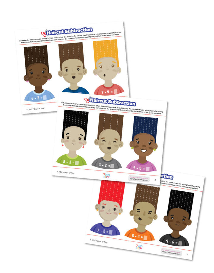 simple subtraction free printable activity for kids