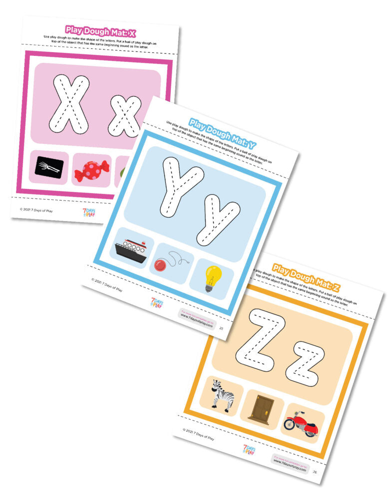 Learn the alphabet while playing with play dough with this fun set of printable play dough mats! Each page is all about building a letter out of play dough with an opportunity to practice phonics!