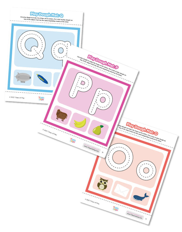 Learn the alphabet while playing with play dough with this fun set of printable play dough mats! Each page is all about building a letter out of play dough with an opportunity to practice phonics!