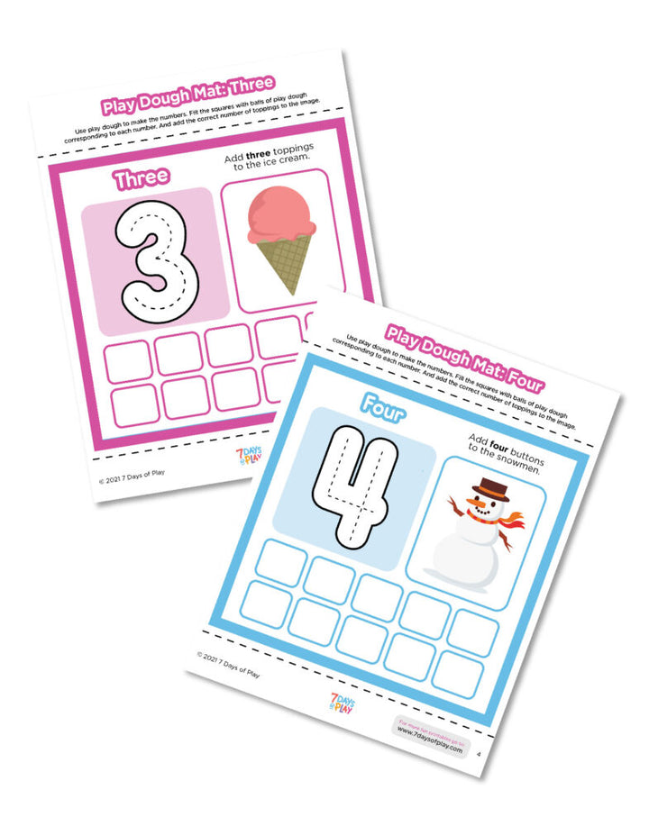 Play Dough Mats: Numbers