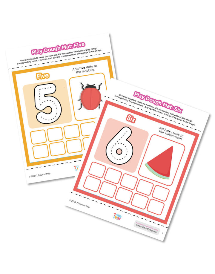 Play Dough Mats: Numbers
