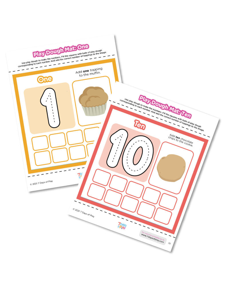 Play Dough Mats: Numbers