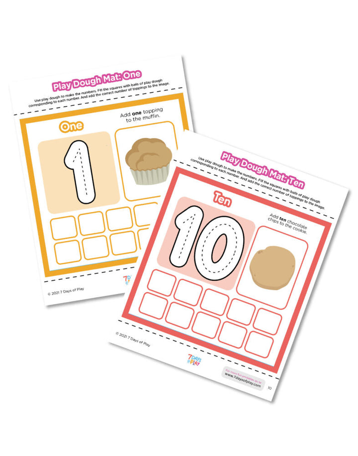 Play Dough Mats: Numbers