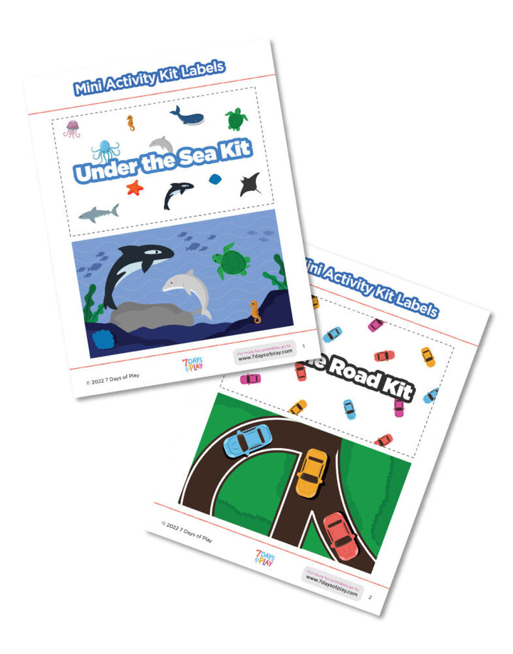 These printable labels for mini activity kits are free. They fit perfectly on pencil-size boxes and this bundle includes over a dozen different themes!