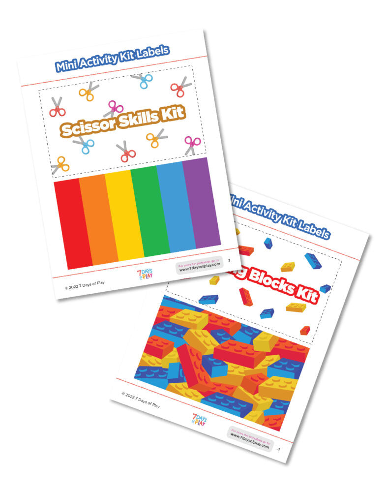 Mini Activity Kit Labels - Printable