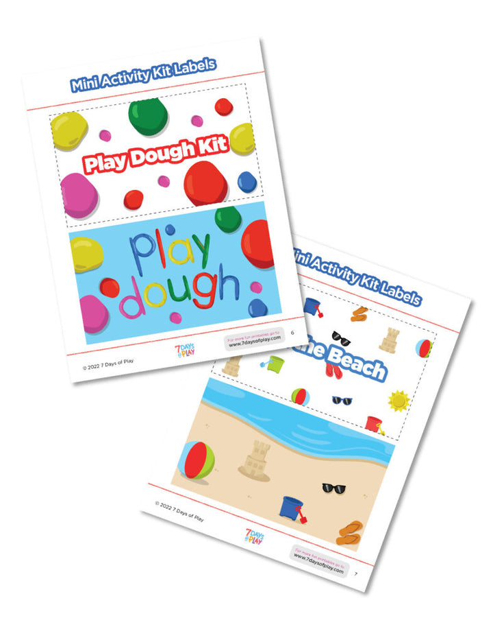These printable labels for mini activity kits are free. They fit perfectly on pencil-size boxes and this bundle includes over a dozen different themes!