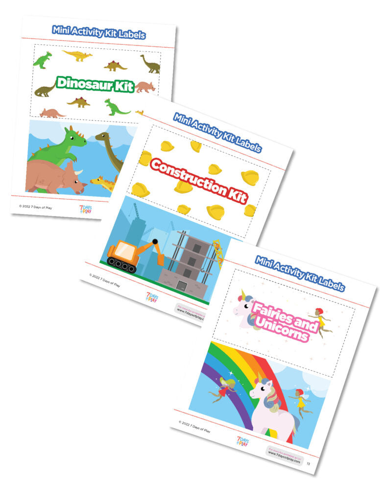 These printable labels for mini activity kits are free. They fit perfectly on pencil-size boxes and this bundle includes over a dozen different themes!