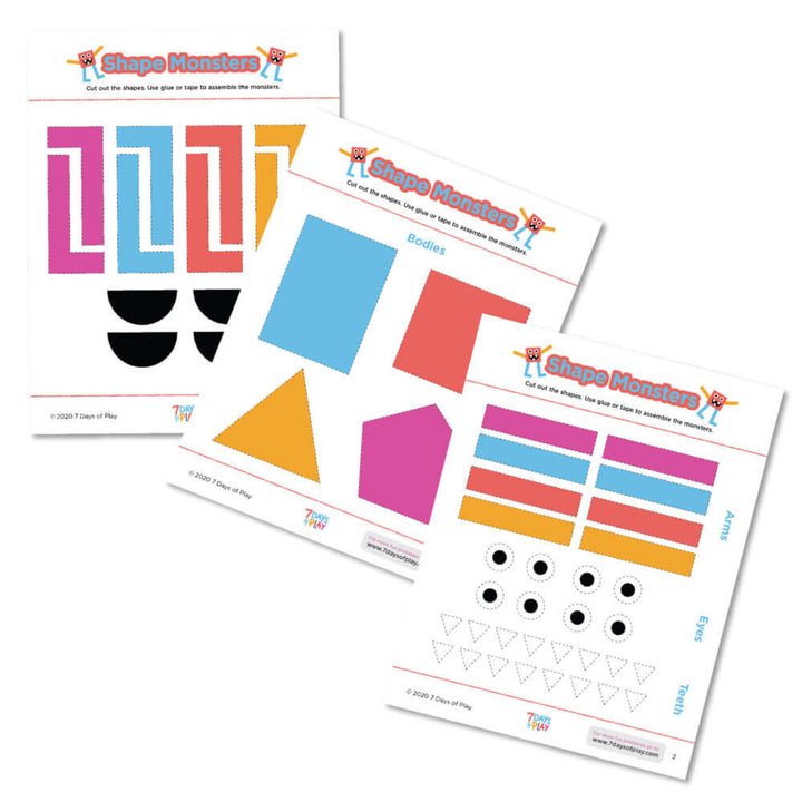 printable shape activity monster shape craft