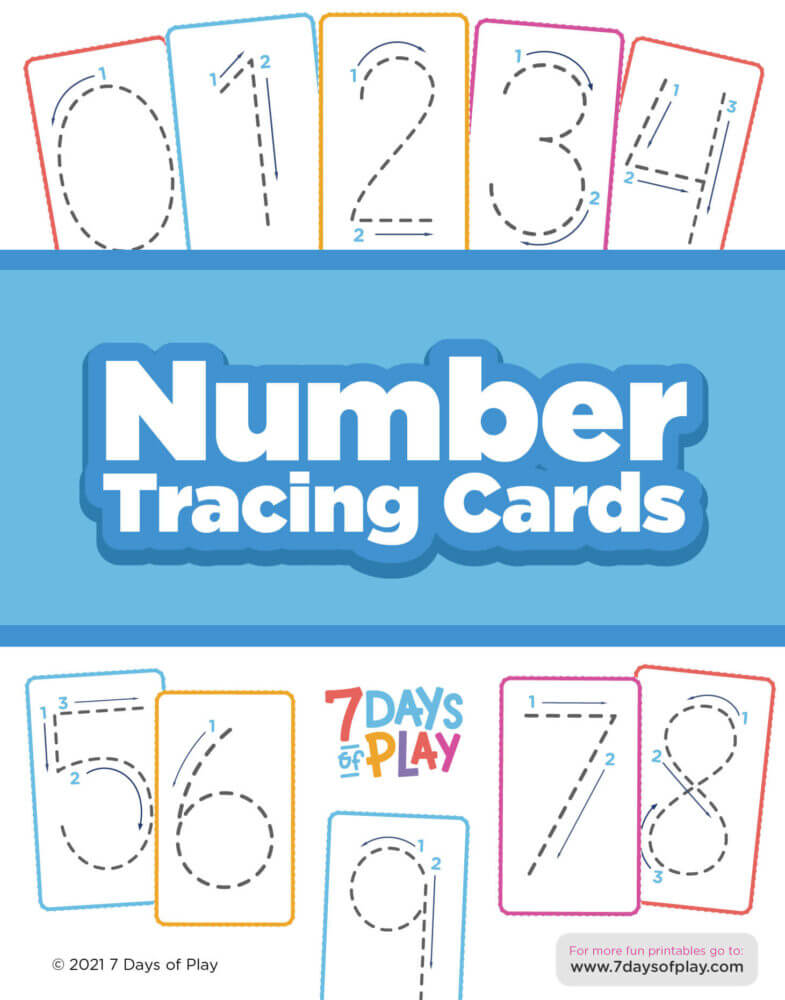 number tracing cards printable downloadable worksheets