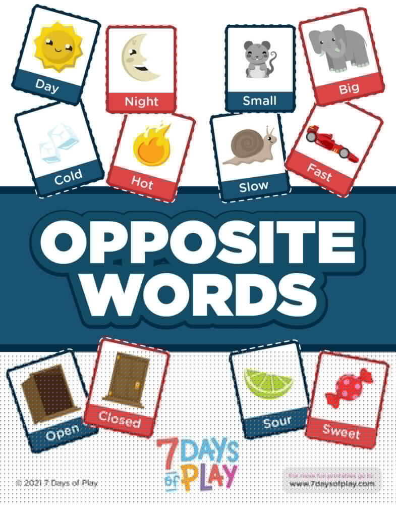 opposite words printable worksheets