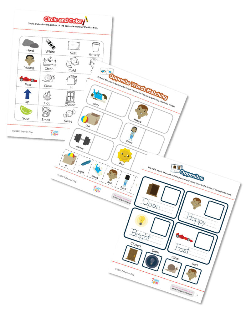 Opposite Words - Printable for Kids