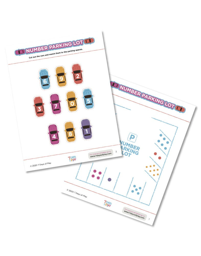 Number Parking Lot - Number Recognition Puzzle