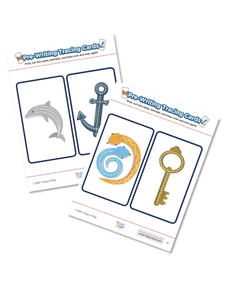 pre-writing tracing cards printable