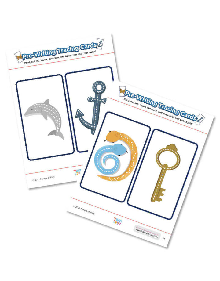 pre-writing tracing cards printable