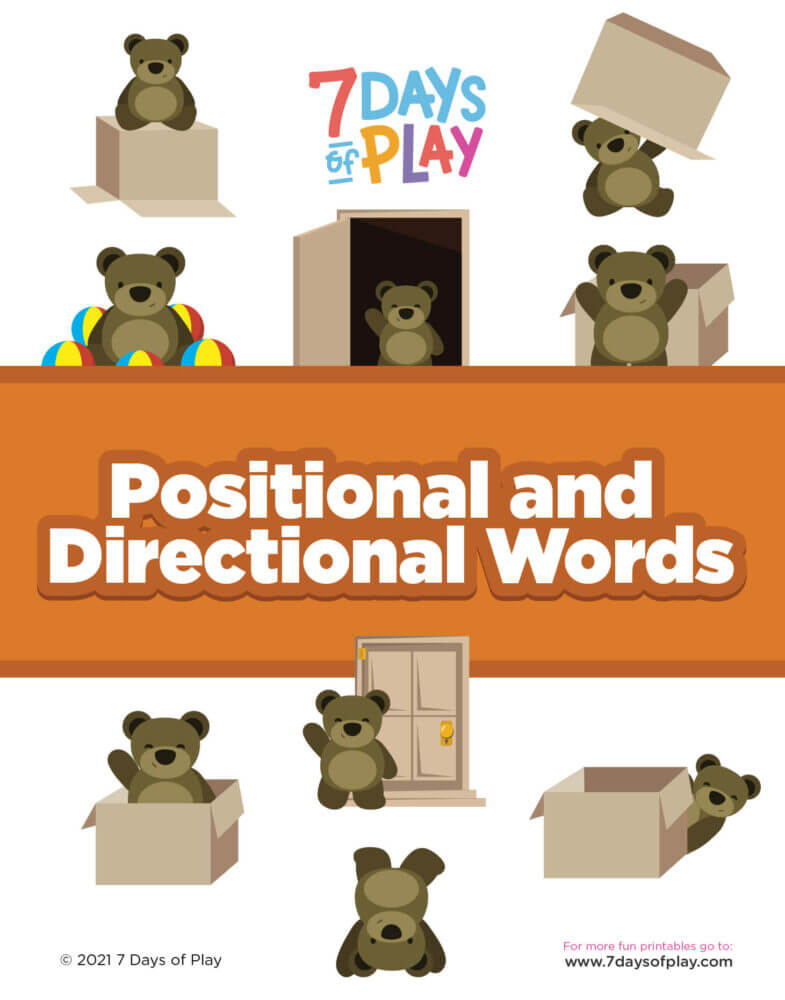 positional and directional words preschool worksheets printables