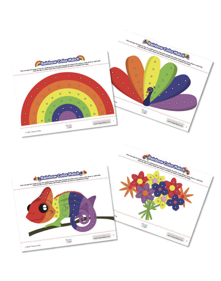 rainbow color match printable puzzle