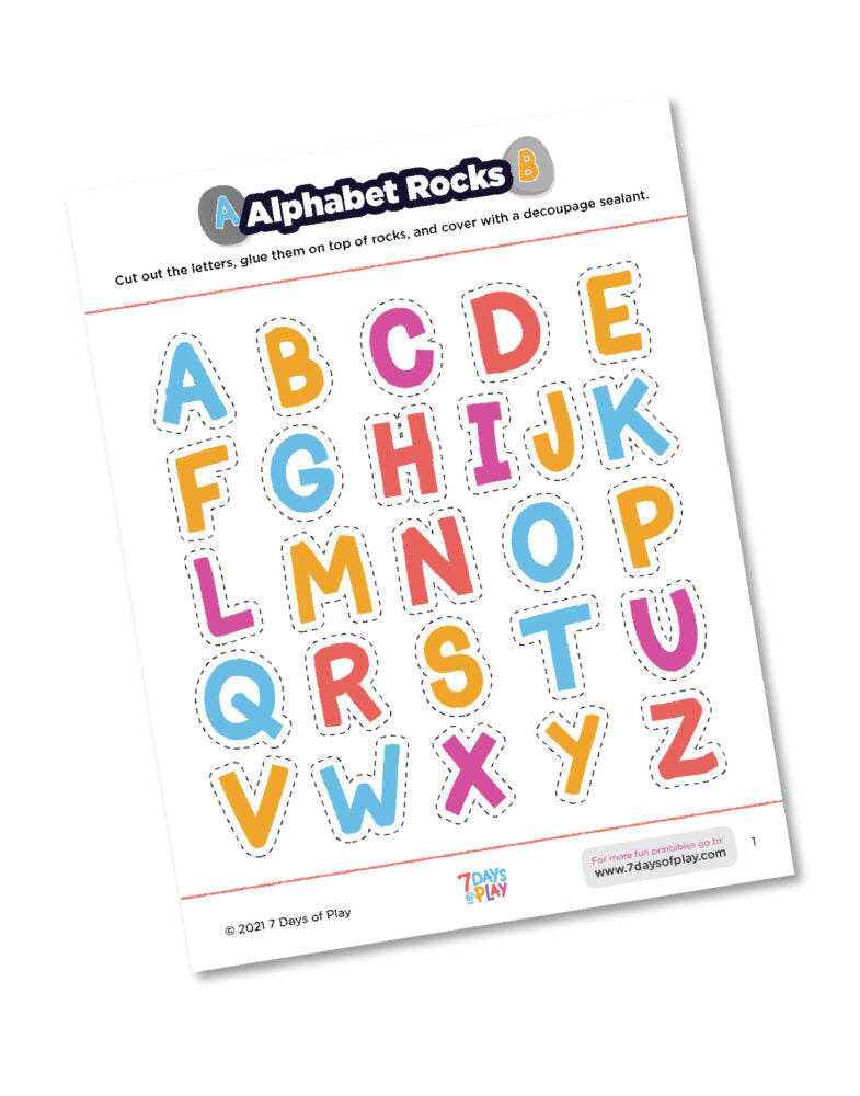 Alphabet rocks free printable activity