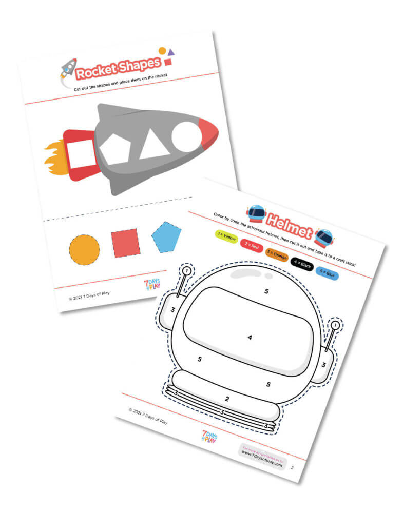 space themed worksheet astronaut diy printable early childhood education skills preschool kindergarten