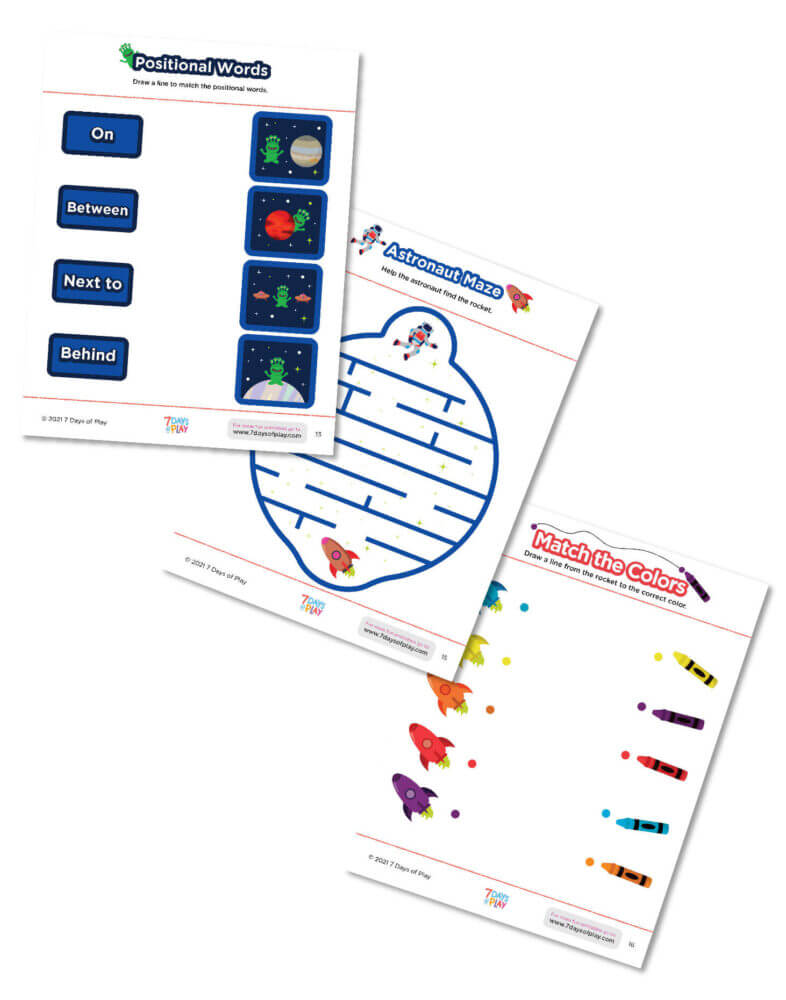 space themed worksheet astronaut diy printable early childhood education skills preschool kindergarten