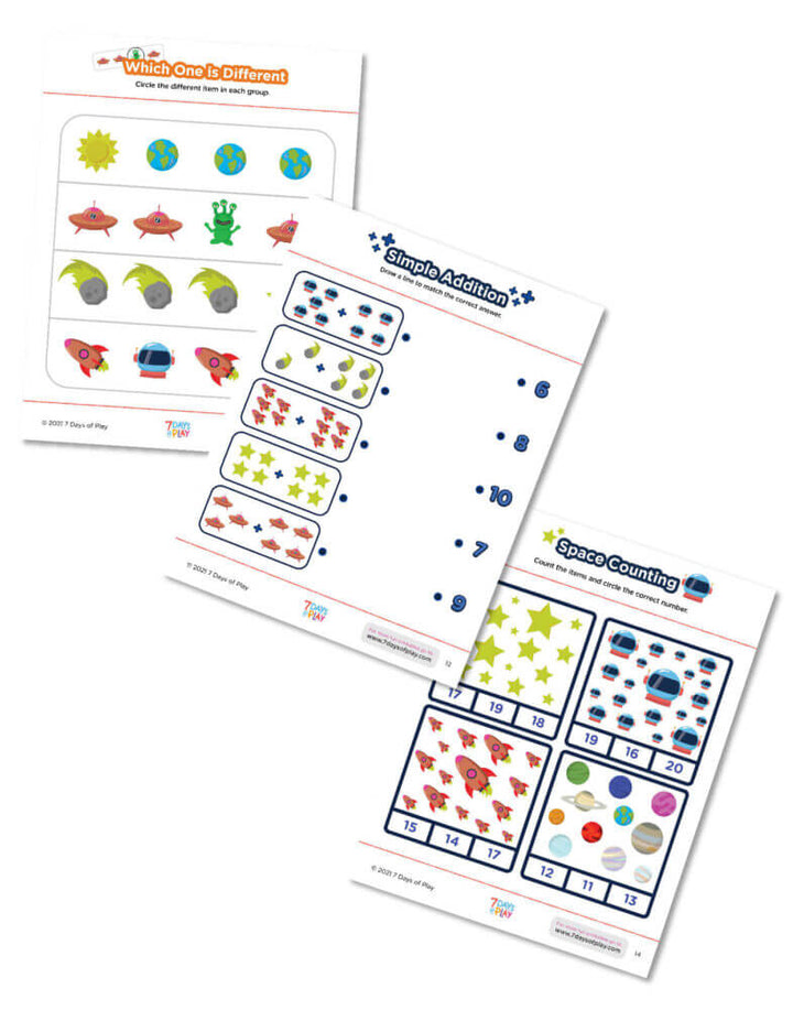 space themed worksheet astronaut diy printable early childhood education skills preschool kindergarten