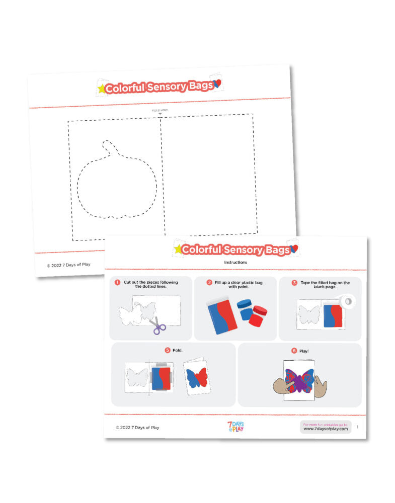Colorful Sensory Bags Free Printable