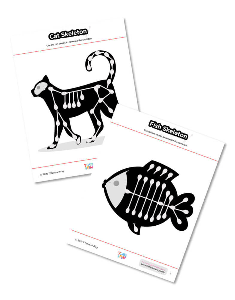 skeleton printable cotton swab activity for kids halloween anatomy