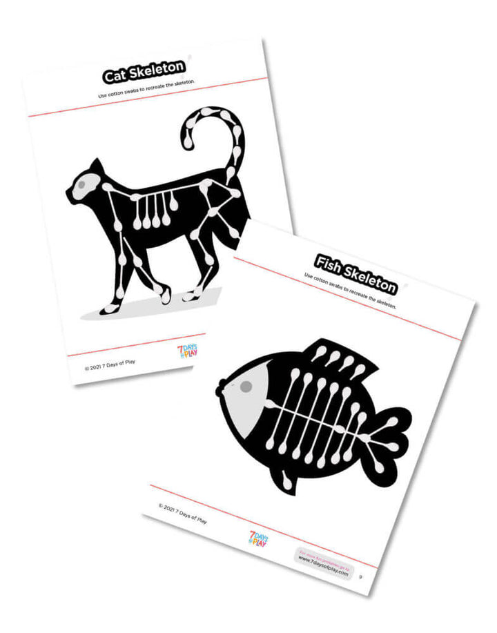skeleton printable cotton swab activity for kids halloween anatomy