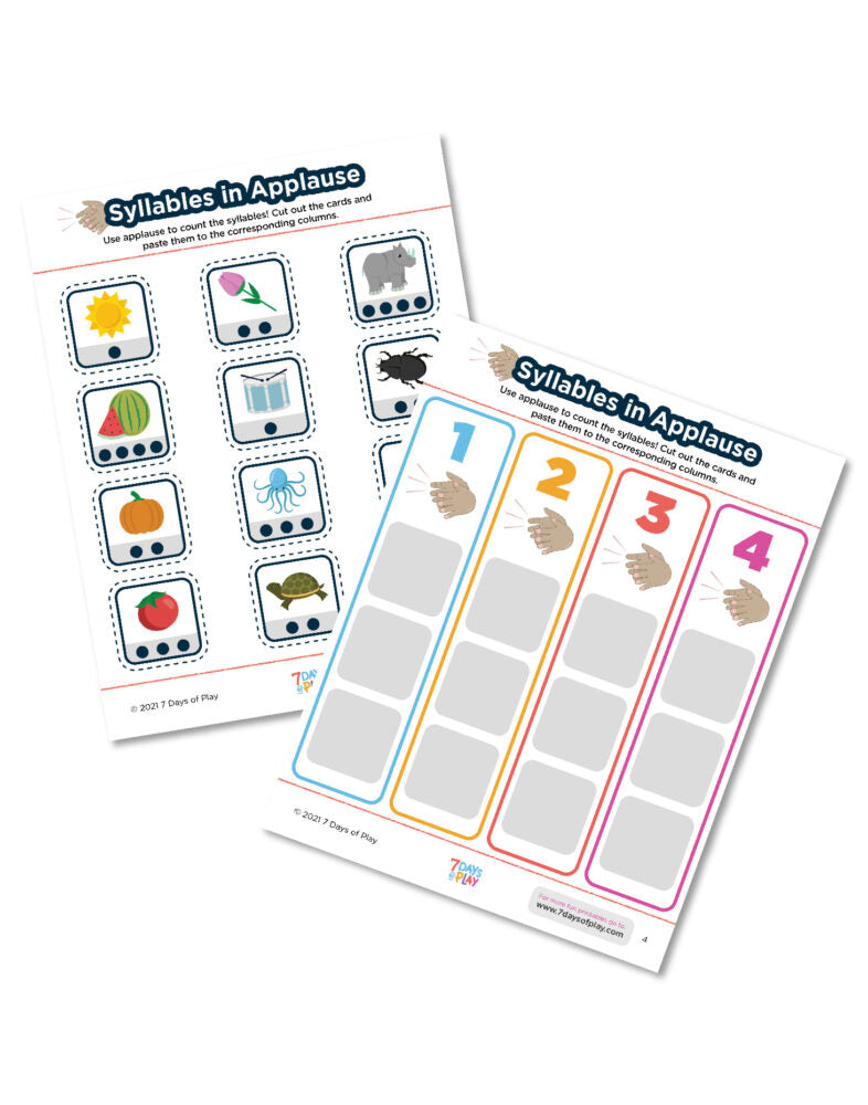 Syllables Printable - Fun Activities for Kids