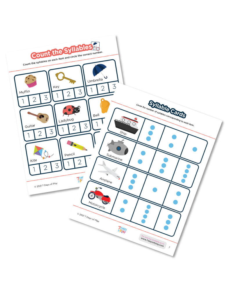 Syllables Printable - Activities for Kids