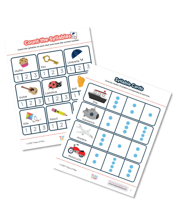 Syllables Printable - Activities for Kids