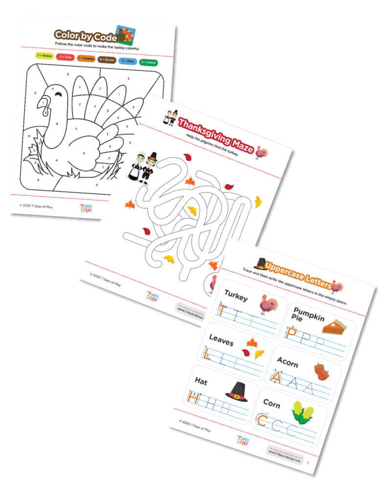 thanksgiving printable activities worksheets