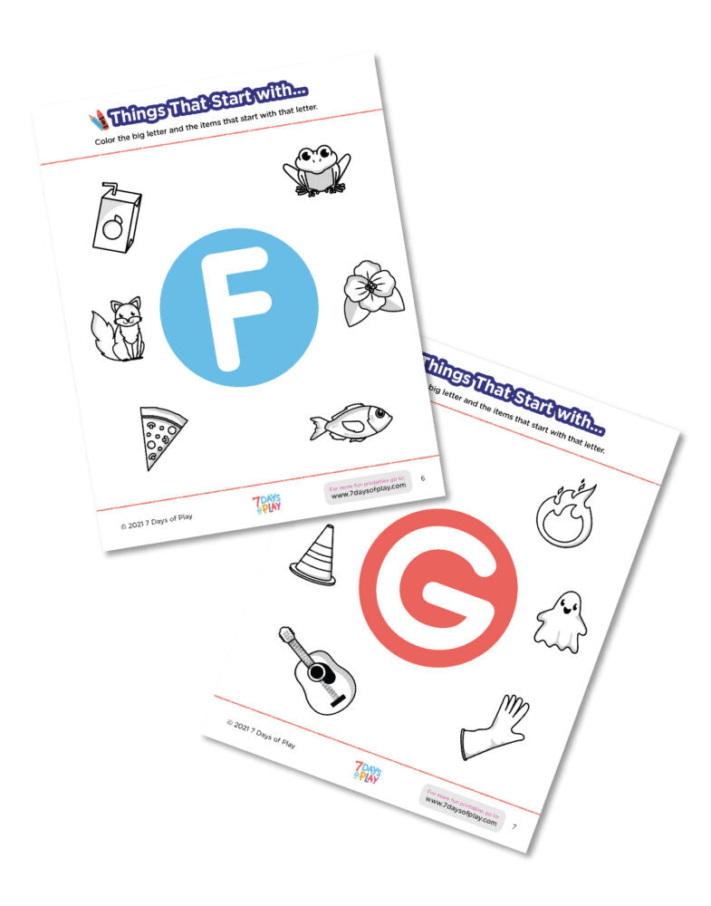 Things That Start With... - Free printable