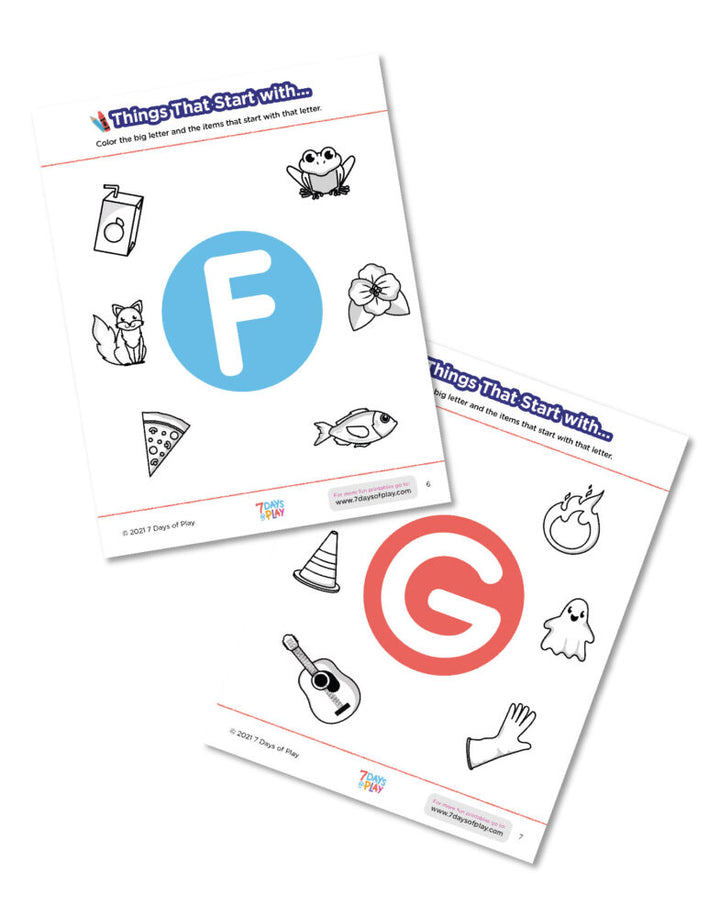 Things That Start With... - Free printable
