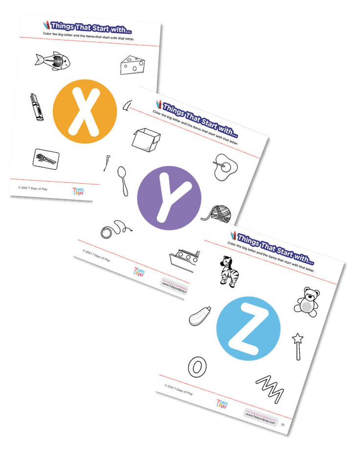 Things That Start With... - Free printable