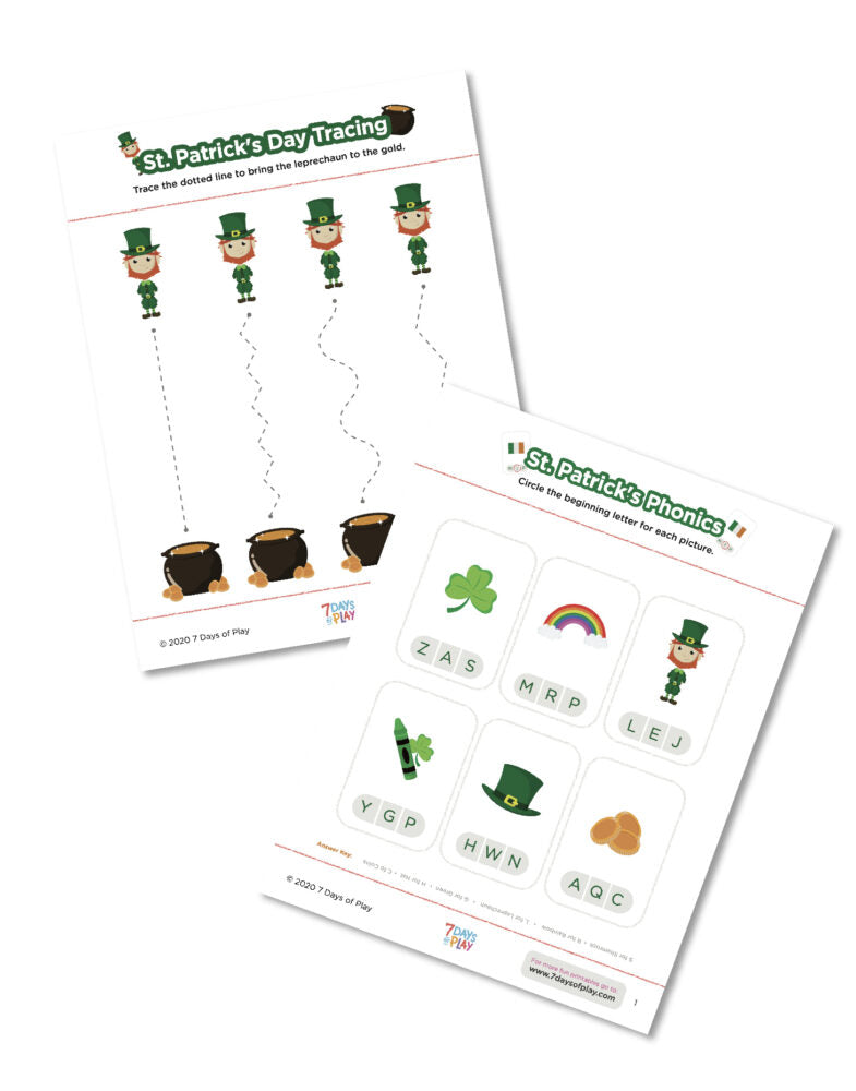 st. patrick day printable activity pages