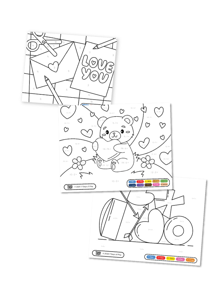 Valentine Color By Number - Printable