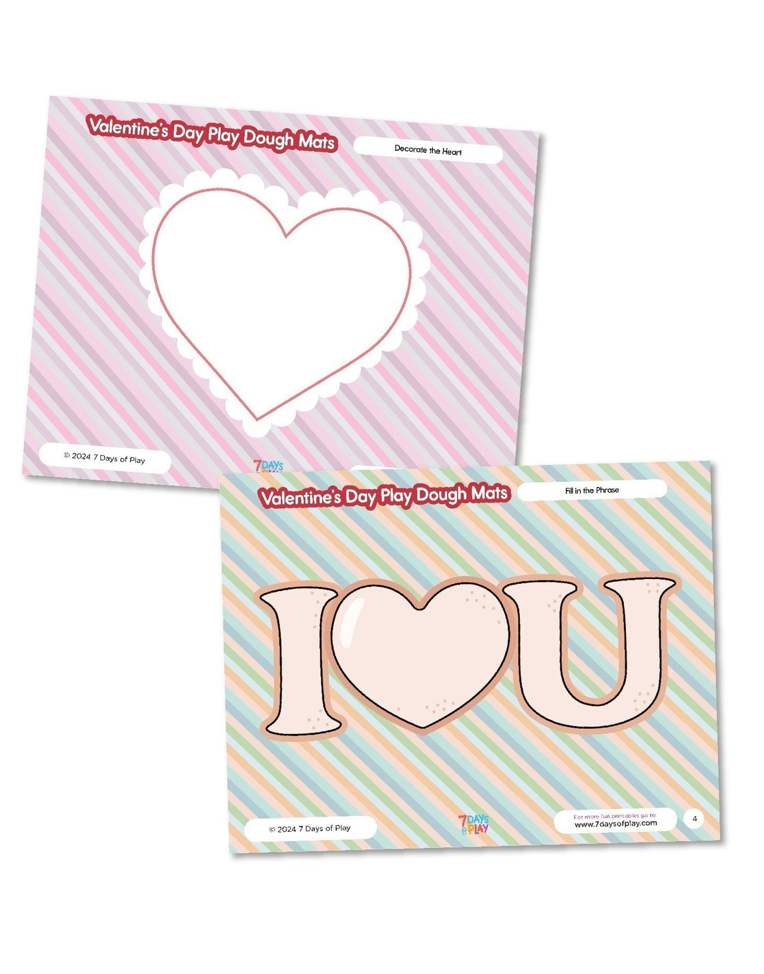 Valentines Play Dough Mats