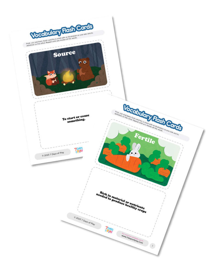 Vocabulary List 1 - Printable for Kids