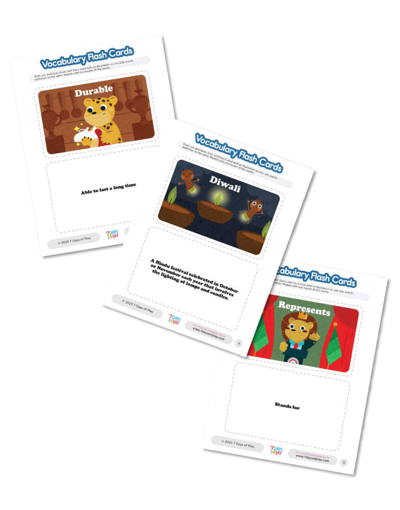 Vocabulary List 1 - Printable for Kids