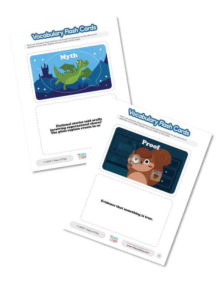 Vocabulary List 3 - Printable for Kids