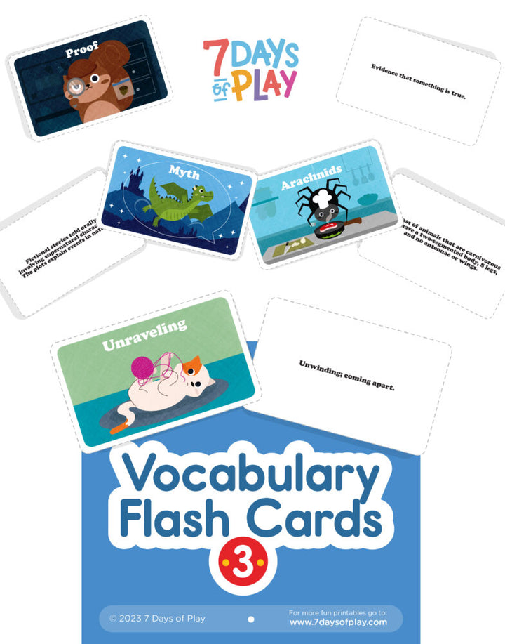 Vocabulary List 3 - Printable for Kids